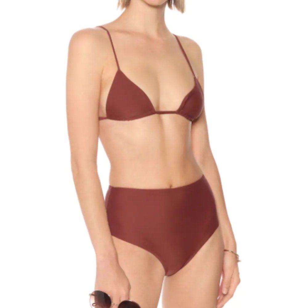 Jade Swim High Rise Bound Bottom in Mocha Size S *NWT